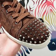 Christian Louboutin  Brown Spikes Suede  - 5