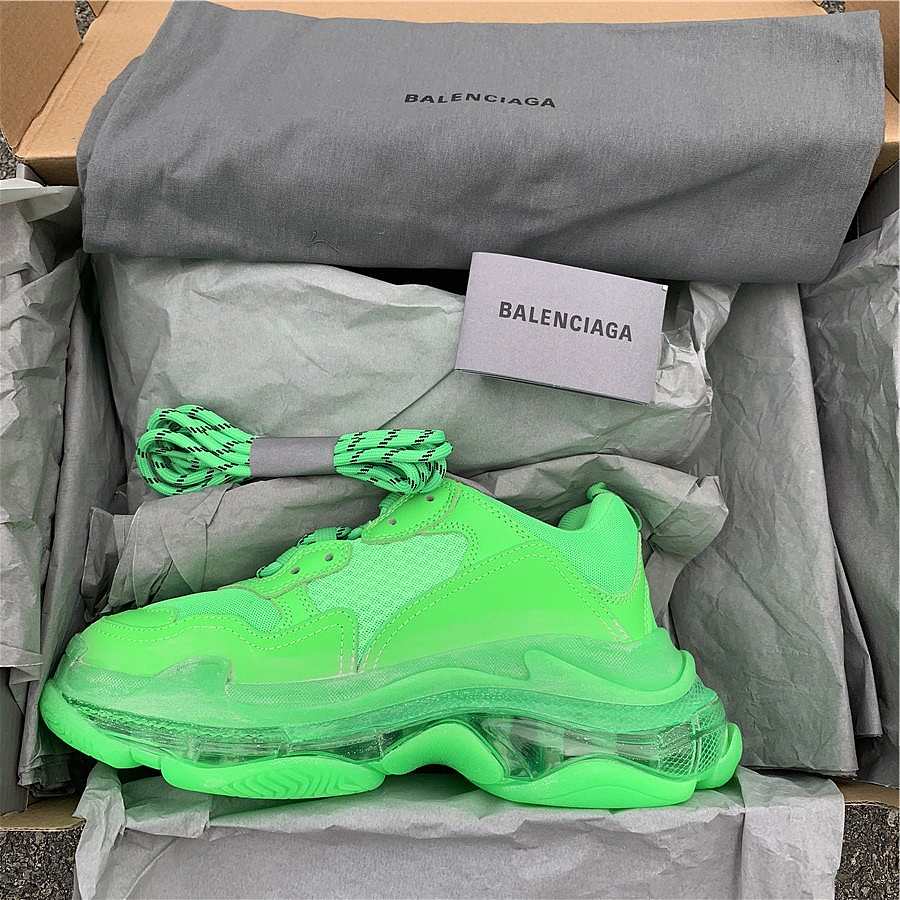 balenciaga triple s neon green clear sole