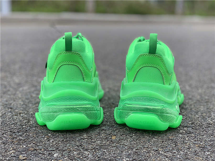 balenciaga triple s neon green clear sole