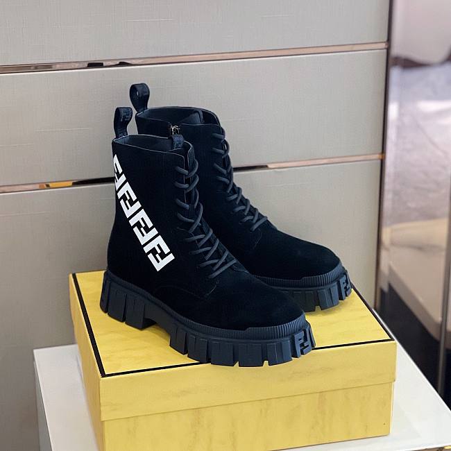 Fendi Boots High Top Black Suede - 1