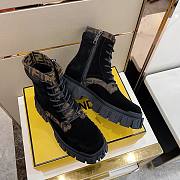 Fendi Boots High Top Black Brown Suede - 3