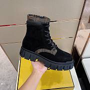 Fendi Boots High Top Black Brown Suede - 4