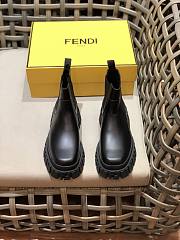 FENDI Leather Chelsea Boots - Black - 5