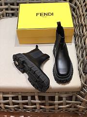 FENDI Leather Chelsea Boots - Black - 3