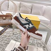 FENDI Match - White Suede Low Tops - Multicolor Blue - 5