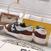 FENDI Match - White Suede Low Tops - Multicolor Blue - 4