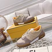 FENDI Match - White Suede Low Tops - Brown - 1