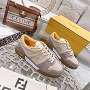 FENDI Match - White Suede Low Tops - Brown - 3