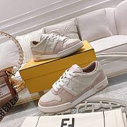 FENDI Match - White Suede Low Tops - Purple - 1