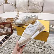 FENDI Match - White Suede Low Tops - White - 5