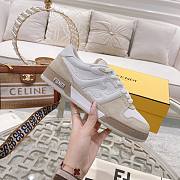 FENDI Match - White Suede Low Tops - White - 4