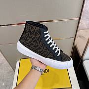 Fendi Force Karligraphy Canvas High Top White Brown - 6