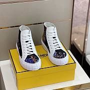 Fendi Force Karligraphy Canvas High Top White Multi - 3