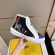 Fendi Force Karligraphy Canvas High Top White Multi - 2