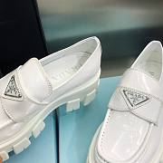 Prada Monolith Brushed Leather Loafers White  - 3