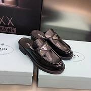 Prada Brushed Leather Mules Black  - 1