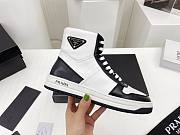 Prada Downtown Perforated Leather High Top Black White - 1