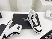 Prada Downtown Perforated Leather High Top Black White - 5