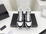 Prada Downtown Perforated Leather High Top Black White - 6