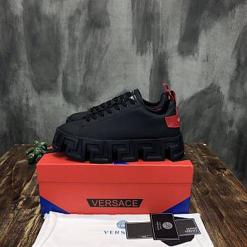 Versace Greca Labyrinth Trainers Black  Red Back