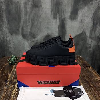 Versace Greca Labyrinth Trainers Black Orange Back 