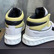 Valentino One Stud Nappa Leather High White Yellow - 5