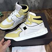 Valentino One Stud Nappa Leather High White Yellow - 3