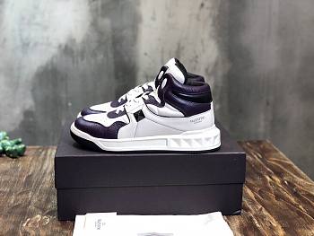 Valentino One Stud Nappa Leather High White Purple