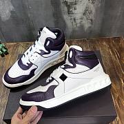 Valentino One Stud Nappa Leather High White Purple - 4