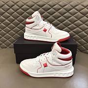 Valentino One Stud Nappa Leather High White Red - 3