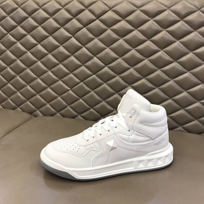 Valentino One Stud Nappa Leather High White - 1