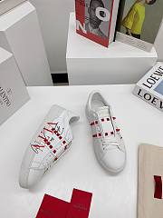 Valentino Garavani Band Leather White Red Spike-Stud - 2