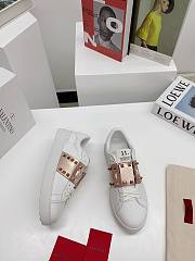 Valentino Garavani Band Leather White Nude Mid Spike-Stud - 3