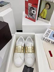 Valentino Garavani Band Leather White Mid Gold - 5