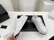 Prada Downtown Perforated Leather Low White Pink Back  - 4