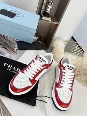 Prada Downtown Perforated Leather Low White Red - 2