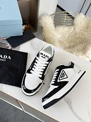 Prada Downtown Perforated Leather Low Black White - 4