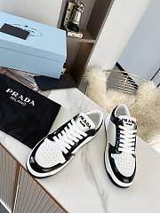 Prada Downtown Perforated Leather Low Black White - 5