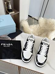 Prada Downtown Perforated Leather Low Black White - 6