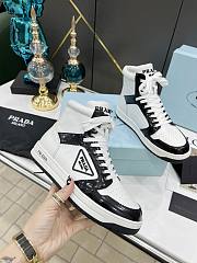 Prada Perforated Leather High Top Black White  - 1