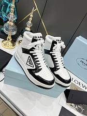 Prada Perforated Leather High Top Black White  - 4