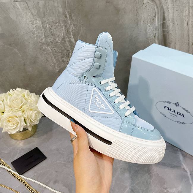 Prada Milano Low High Top White Blue - 1