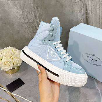 Prada Milano Low High Top White Blue