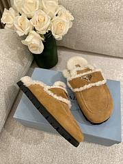 Prada Shearling Slippers Cognac - 1