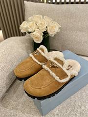 Prada Shearling Slippers Cognac - 5