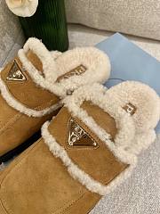 Prada Shearling Slippers Cognac - 2