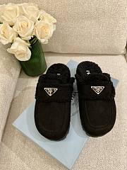 Prada Shearling Slippers Black  - 3