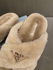 Prada Shearling Slippers Nude - 5