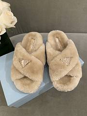 Prada Shearling Slippers Nude - 3