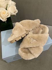 Prada Shearling Slippers Nude - 2